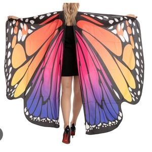 Butterfly Wings Cape Shawl Fairy Pixie Nymph‎ Costume Festival Outfit Women O/S